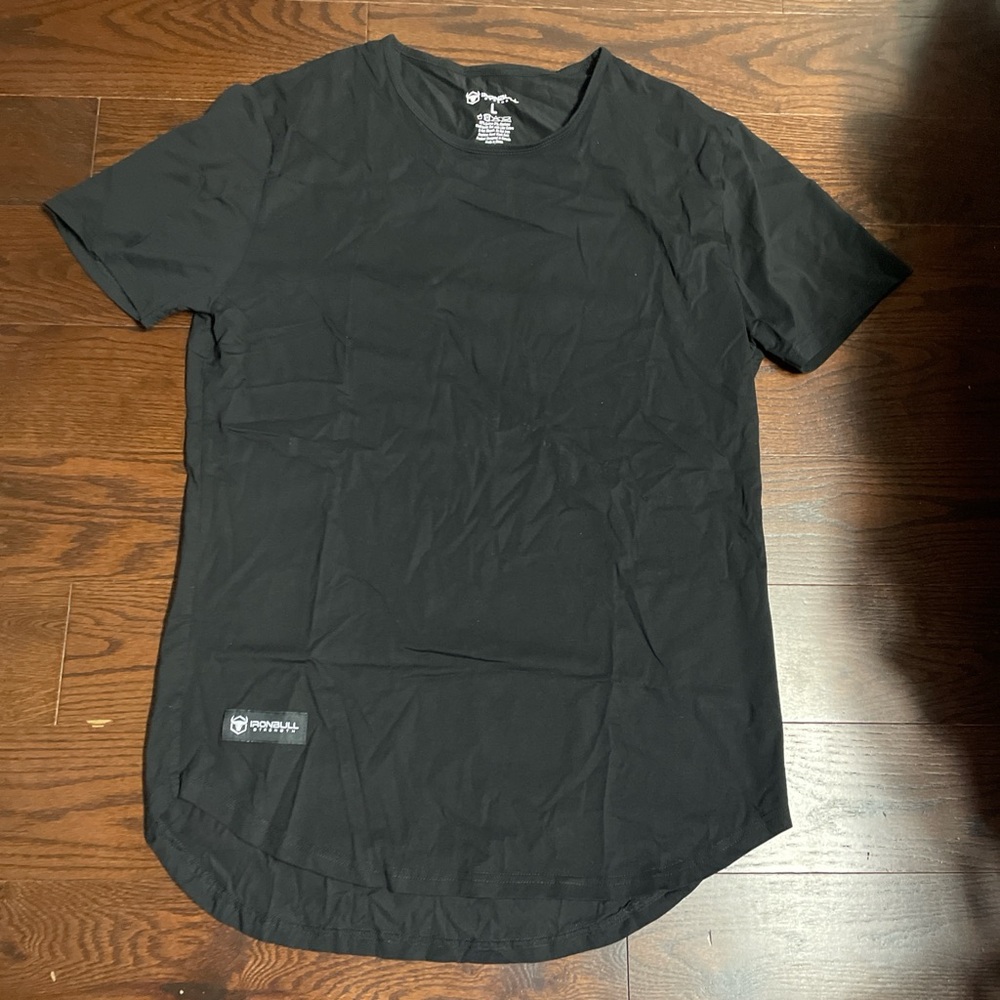 Black Short Sleeve Tee with Modern Minimalist Design